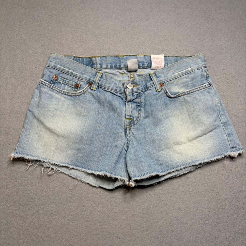 Lucky Brand Frayed Dream Short Womens‎ 12/31 Light Y2K Denim Cutoffs USA Made